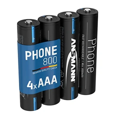 Image de Batterie de tél. ANSMANN AAA 800mAh NiMH 1,2V pile DECT rech. (lot 4)
