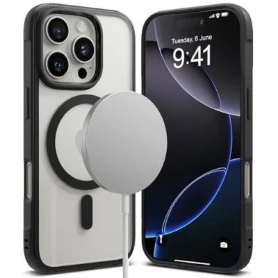 Afbeelding van Ringke beschermhoes compatibel met iPhone 16 Pro [Fusion Bold Magnetic], magnetisch, vergeelt niet, ultradun, stijf, achterkant, zacht, schokbestendig, voor Pro, accessoires