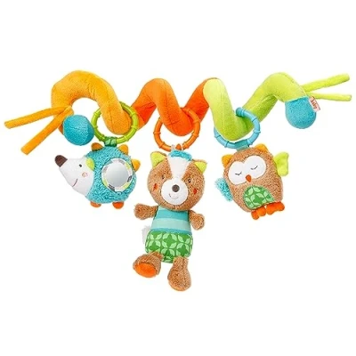 Afbeelding van Fehn Activity spiraal stoffen om te grijpen en voelen voor bed, kinderwagen, looprooster aanpasbaar baby&#039;s peuters vanaf 0+ maanden afmetingen: 30 cm lang