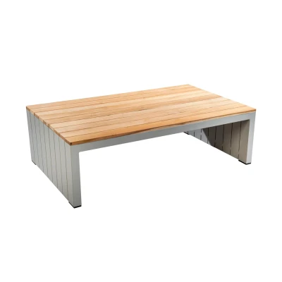 Afbeelding van Bango coffee table 140x85 cm aluminium salix/teak Yoi