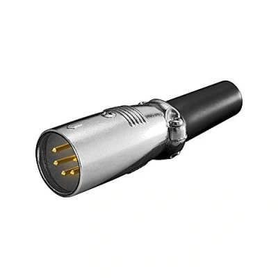 Afbeelding van XLR 5 pins (m) connector met rubberen trekontlasting / grijs/zwart