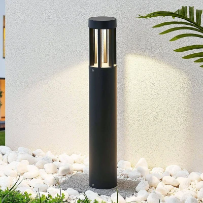 Afbeelding van Lindby LED buitenlamp 1licht aluminium, glas H: 65 cm donkergrijs Inclusief lichtbron