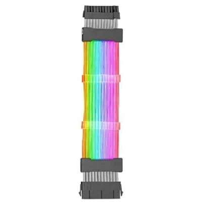 Afbeelding van MARSGAMING Mars Gaming MCA 24, ARGB verlengkabel ATX, 24 polig, voor moederbord, ultraheldere led, volledige compatibiliteit, AWG18 zuiver koper, 265 mm