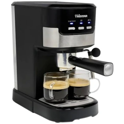 Afbeelding van Tristar Espressomachine &amp; Koffiecupmachine CM 2278 Koffiemachine geschikt voor capsules losse koffie Inclusief melkstoompijpje Gemakkelijk in gebruik Zwart RVS