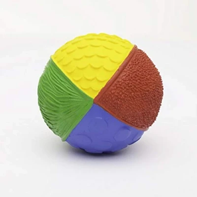 Afbeelding van Lanco sensory rubberen bijtspeeltje Bal Fantasie donker