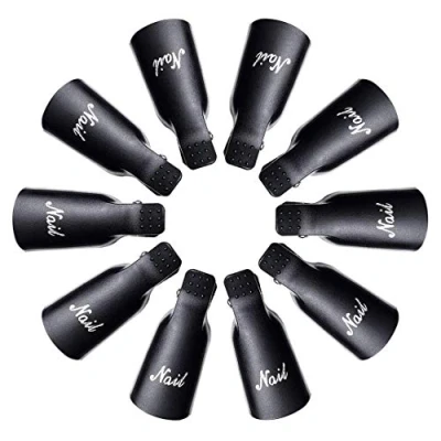 Afbeelding van IME Nagellak Remover Clips Set, Nagels Art Gel Cap Soak Off Clip UV Manicure Acryl Wrap Tool Zwart Kleur 10 stuks