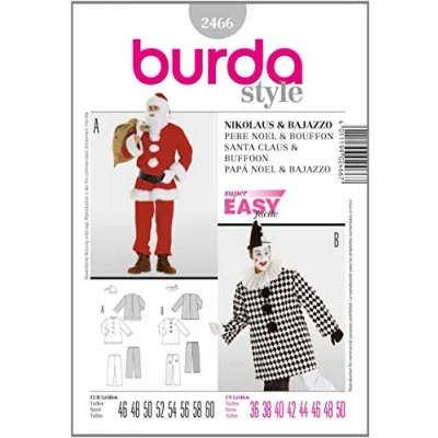 Afbeelding van Burda Naaipatroon 2466 Kerstman en pierrot