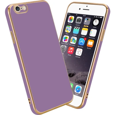 Afbeelding van Cadorabo Hoesje geschikt voor Apple iPhone 6 PLUS / 6S in Glossy Paars Goud Beschermhoes Case Cover van flexibel TPU silicone en met camerabescherming