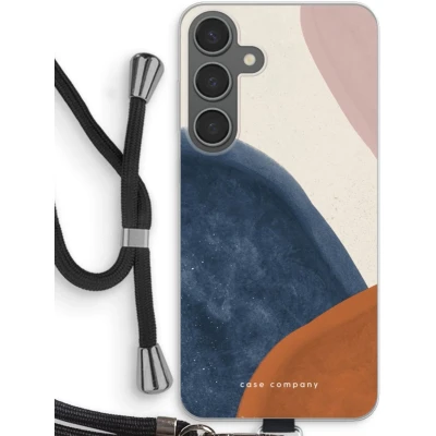 Afbeelding van Case Company® hoesje met Koord geschikt voor Samsung Galaxy S24 Plus Geo #1 Telefoonhoesje Zwart Bescherming aan alle Kanten en Over de Schermrand