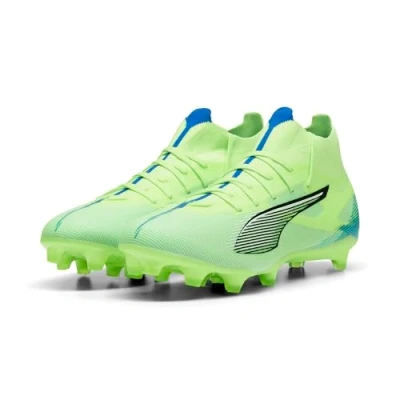Afbeelding van Puma Ultra 5 Match Laceless FG/AG Voetbalschoenen met kunststof noppen, Heren, Maat: 39, Fizzy apple/white/bluemazing Textiel/ synthetisch
