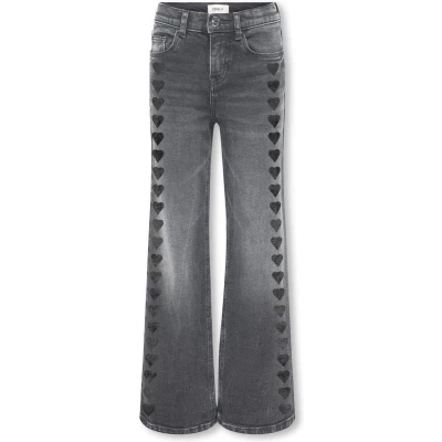 Afbeelding van KIDS ONLY Jeans Juicy Wide Leg Heart Grijs dessin 164