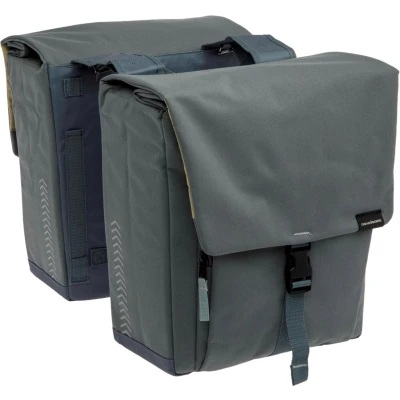 Afbeelding van New Looxs ® Tulum Double Dubbele Fietstas 100% Gerecycled Polyester Geschikt voor Elektrische Fietsen elke Bagagedrager 32 Liter Grey Green
