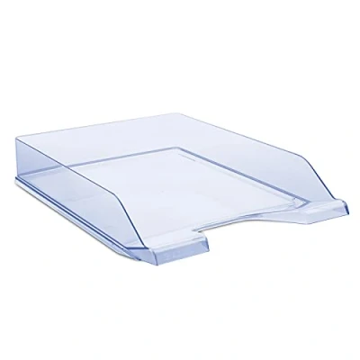 Afbeelding van DONAU Standaard brievenbak, A4, transparant, blauw, 6 stuks