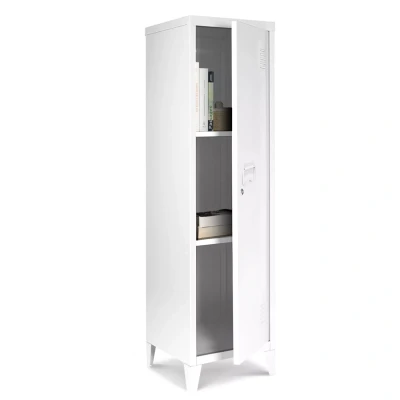 Image de Armoire vestiaire ESTER porte métal blanc design industriel