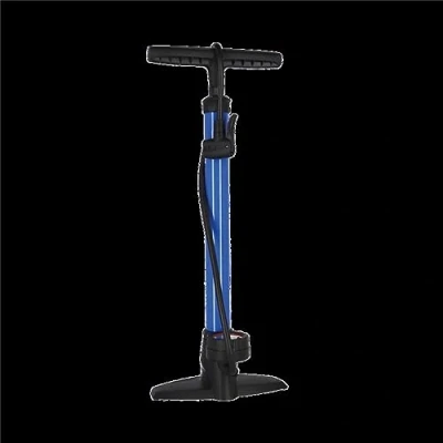 Afbeelding van XLC PU S04 Delta Fietspomp Staal/PVC Vloerpomp met Manometer Blauw
