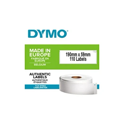 Afbeelding van Dymo 99019 (S0722480) Etiket Zwart op wit (59 mm x 190 mm)