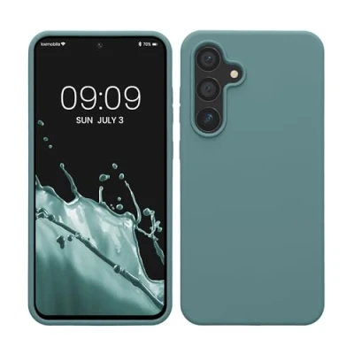 Afbeelding van kwmobile telefoonhoesje geschikt voor Samsung Galaxy S24 FE Hoesje met siliconen coating Smartphone case in Arctische nacht