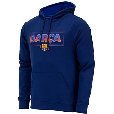 Afbeelding van Fc Barcelone Sweatshirt met capuchon Barca officiële collectie, herenmaat, Blauw
