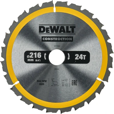 Afbeelding van DeWALT Cirkelzaagblad voor Hout Construction Ø 216mm Asgat 30mm 24T DT1952 QZ