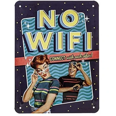 Afbeelding van Metalen Bord 15 x 20 cm No WiFi