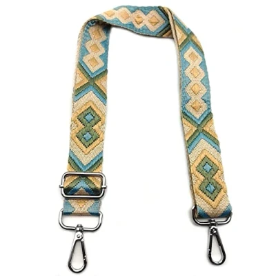 Afbeelding van Verstelbare riem voor handtas, kaki, groen blauw, schouderriem kleurrijk, met karabijnhaak, zilver, 3,8 cm, vervanging dames, brede bandjes, accessoires meisjes,