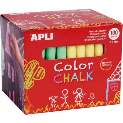 Afbeelding van APLI GEKLEURD KRIJT DOOS 100X