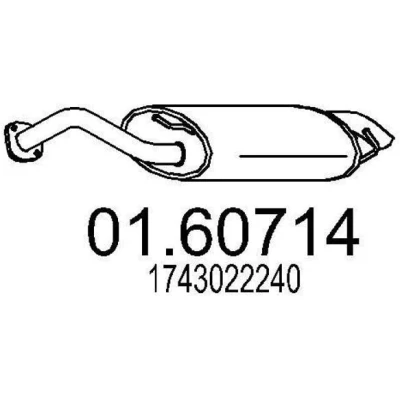 Afbeelding van MTS 01.60714 Einddemper 950 TOYOTA: Corolla IX Hatchback