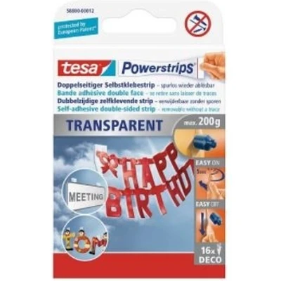 Afbeelding van Tesa Powerstrips Deco Kleefstrip Transparant 16 Stuks