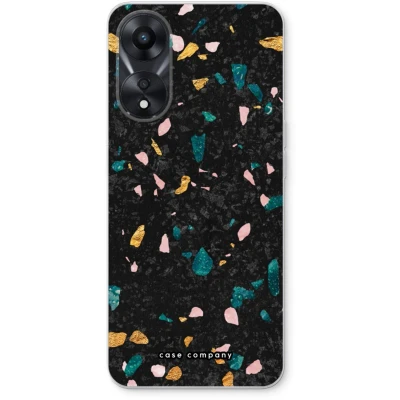 Afbeelding van Case Company® hoesje geschikt voor Oppo A78 5G Terrazzo N10 Soft Cover Telefoonhoesje Bescherming aan alle Kanten en Schermrand