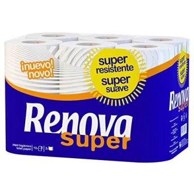 Image de Renova Super Papier Hygiénique 2 plis blanc, 12 rouleaux