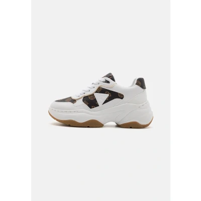 Afbeelding van Guess Hapyy Sneakers laag, Dames, Maat: 37, White/brown Pu
