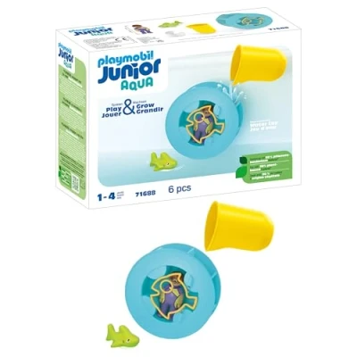 Image de Playmobil Junior 71688 Roue Aquatique Avec Bébé Requin Comprend Un Personnage, Et Une Des 1 An
