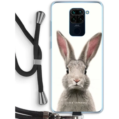 Afbeelding van Case Company® hoesje met Koord geschikt voor Xiaomi Redmi Note 9 Daisy Telefoonhoesje Zwart Bescherming aan alle Kanten en Over de Schermrand