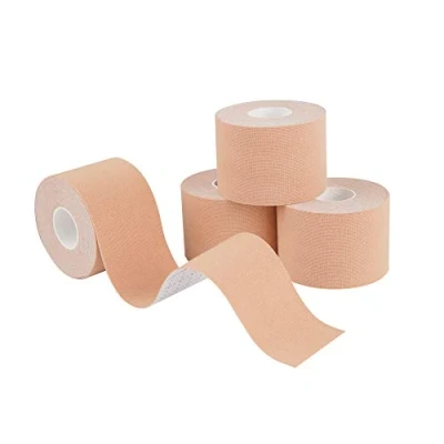 Afbeelding van kinesiologie tape voor knie en spierondersteuning, pijnverlichting fysiotherapie (4 verpakkingen beige)