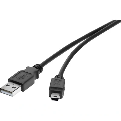 Afbeelding van Renkforce USB kabel 2.0 A stekker, mini B stekker 0.30 m Zwart Vergulde steekcontacten RF 4455807