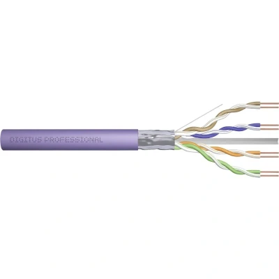 Afbeelding van DIGITUS Professional Bulkkabel 305 m foiled unshielded twisted pair (F/UTP) CAT 6 halogeenvrij, stevig RAL 4005, paars