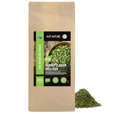 Afbeelding van biologische bieslookrollen (200 g), gedroogde bieslook, gesneden bieslook uit teelt, 100% natuurlijk zonder additieven