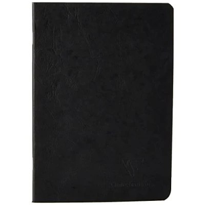 Afbeelding van Clairefontaine Age Bag 733101C Schrijfapparaat, A5, 14,8 x 21 cm, wit, ideaal voor notities en tekeningen, 48 vellen, zwart, 1 stuk