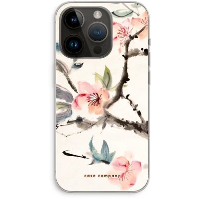 Afbeelding van Case Company® hoesje geschikt voor iPhone 14 Pro Japanse bloemen Soft Cover Telefoonhoesje Bescherming aan alle Kanten en Schermrand