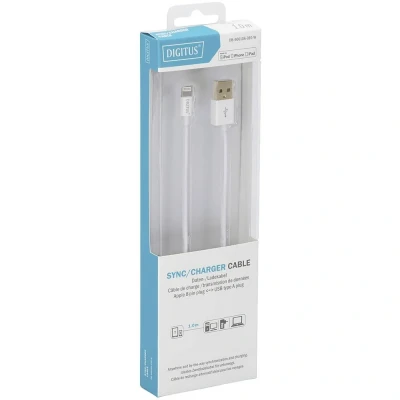Afbeelding van Digitus Apple iPad/iPhone/iPod Aansluitkabel [1x USB, USB A 2.0 stekker 1x dock Lightning] 1.00 m Wit
