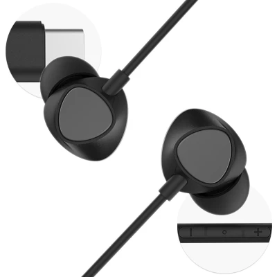 Afbeelding van iMoshion In Ear Oordopjes Oortjes met Draad en Microfoon Earbuds USB C aansluiting Zwart