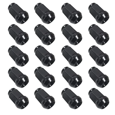 Afbeelding van 20 stuks 1/2 inch X20 UNF zwarte kegelmoer gesloten kraag compatibel met Ford, Jaguar, Cadillac, Dodge, Aston Martin