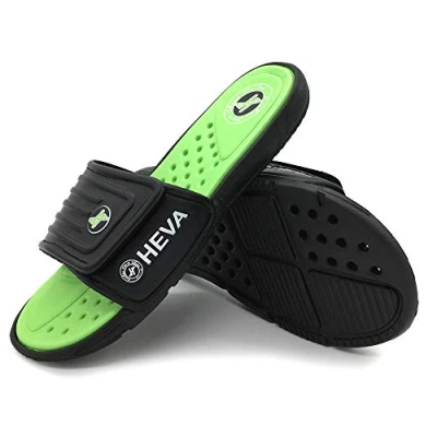 Afbeelding van HEVA Modieuze instapsandalen met open teen voor heren, Zwart en Groen