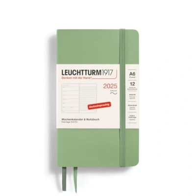 Afbeelding van LEUCHTTURM1917 370531 Weekoverzichten en notitieblok 2025, DIN A6, softcover, salie, Duits