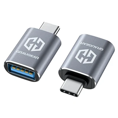 Afbeelding van GRAUGEAR 2 stuks USB naar C adapter, Dual Sides 10 Gbit/s 3.2 Gen2 gegevensoverdracht, type A female stekker