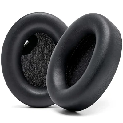 Afbeelding van WC Extra dikke oorkussens voor Sony WH1000XM4 hoofdtelefoon van Wicked Cushions zacht leer, luxe geluidsisolerend traagschuim, werkt met oorsensor Zwart