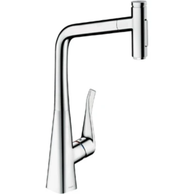 Afbeelding van Hansgrohe M71 M7117 H320 1 gats keukenkraan m. uittrekbare handdouche 110/150 draaibare uitloop RVS