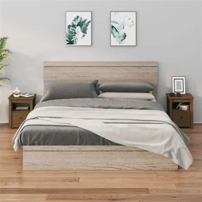 Afbeelding van Nachtkastje 40X35X49 Cm Massief Grenenhout 2 / Honingbruin
