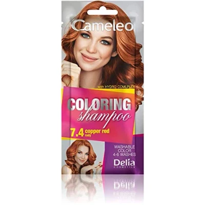 Afbeelding van Cameleo Gekleurde Shampoo Copper Red Snelle en eenvoudige kleurverfrissing Zonder ammoniak oxidatiemiddelen in zakje 40 ml