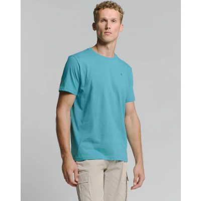 Afbeelding van No Excess Mannen Basic T Shirt Met Ronde Hals Azuur L